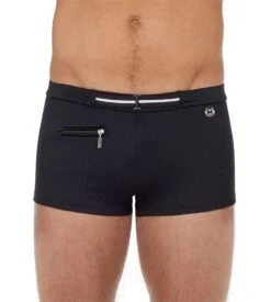 Hom Boxer De Bain Avec Ceinture Harold Noir Texturé -Calida Soldes Magasin boxer de bain harold 0004 black 2
