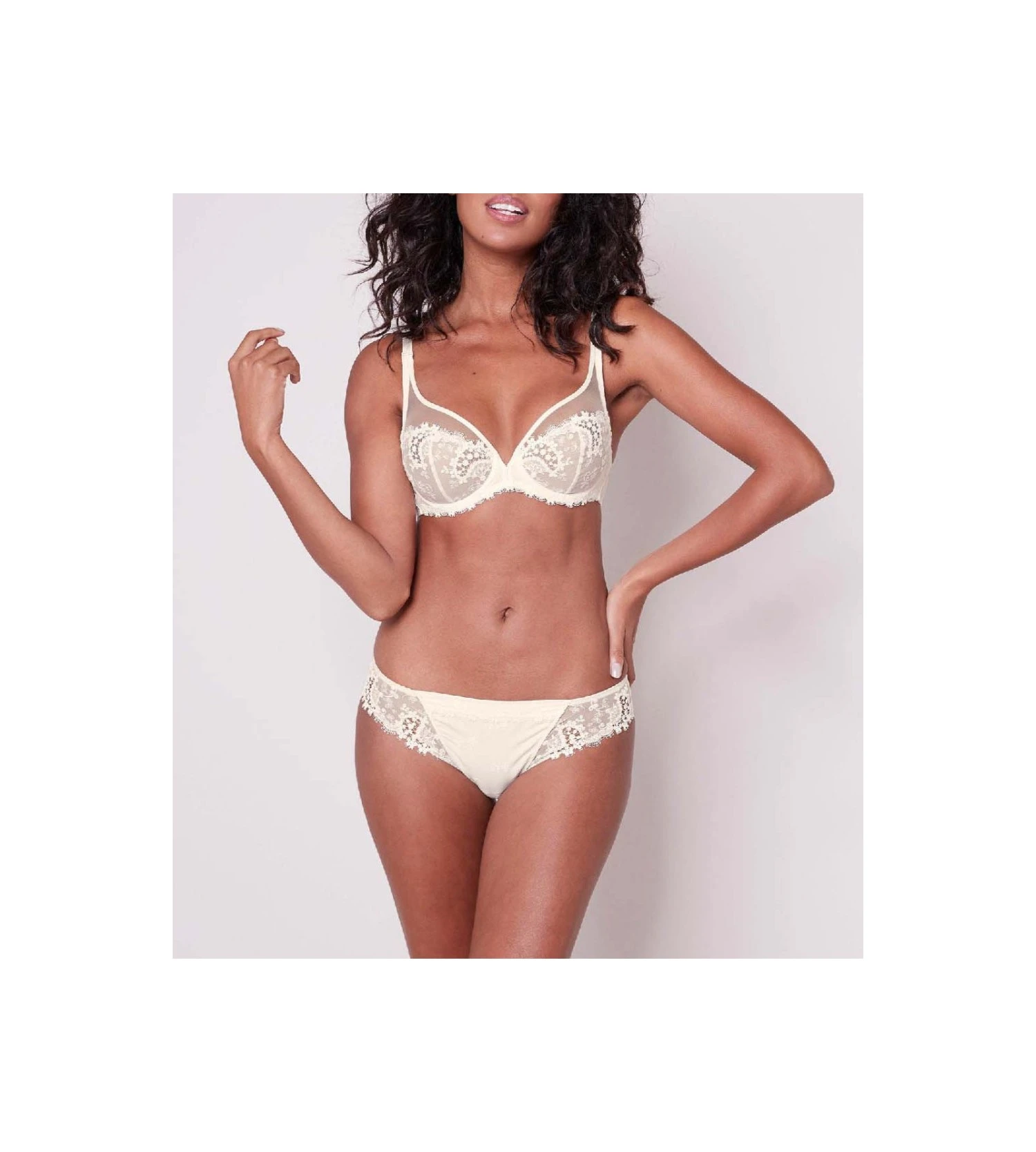 Simone Perele Culotte En Satin & Tulle Brodé Wish NATUREL 4 Simone Perele Culotte En Satin & Tulle Brodé Wish NATUREL – Image 4