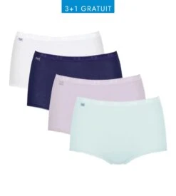 Lot De 4 Sloggi Basic+ Maxi Violet Dark -Calida Soldes Magasin lot de 4 sloggi basic maxi m022 violet dark 7