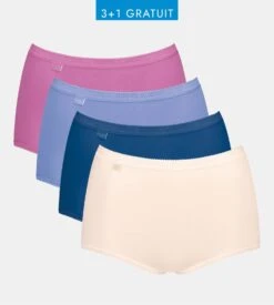 Lot De 4 Sloggi Basic+ Maxi Rose / Bleu -Calida Soldes Magasin lot de 4 sloggi basic maxi v002 2