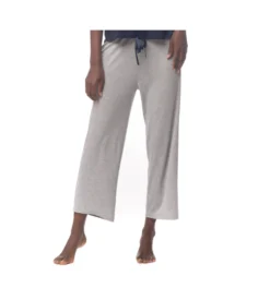 Pantacourt Droit En Viscose Côtelée GRIS