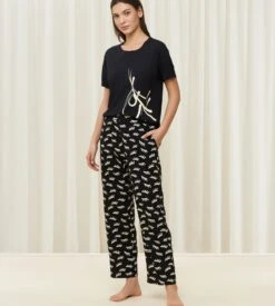 Triumph Pantalon Décontracté Mywear White-Dark Combinaison -Calida Soldes Magasin pantalon decontracte mywear m016 white dark combinaison 2