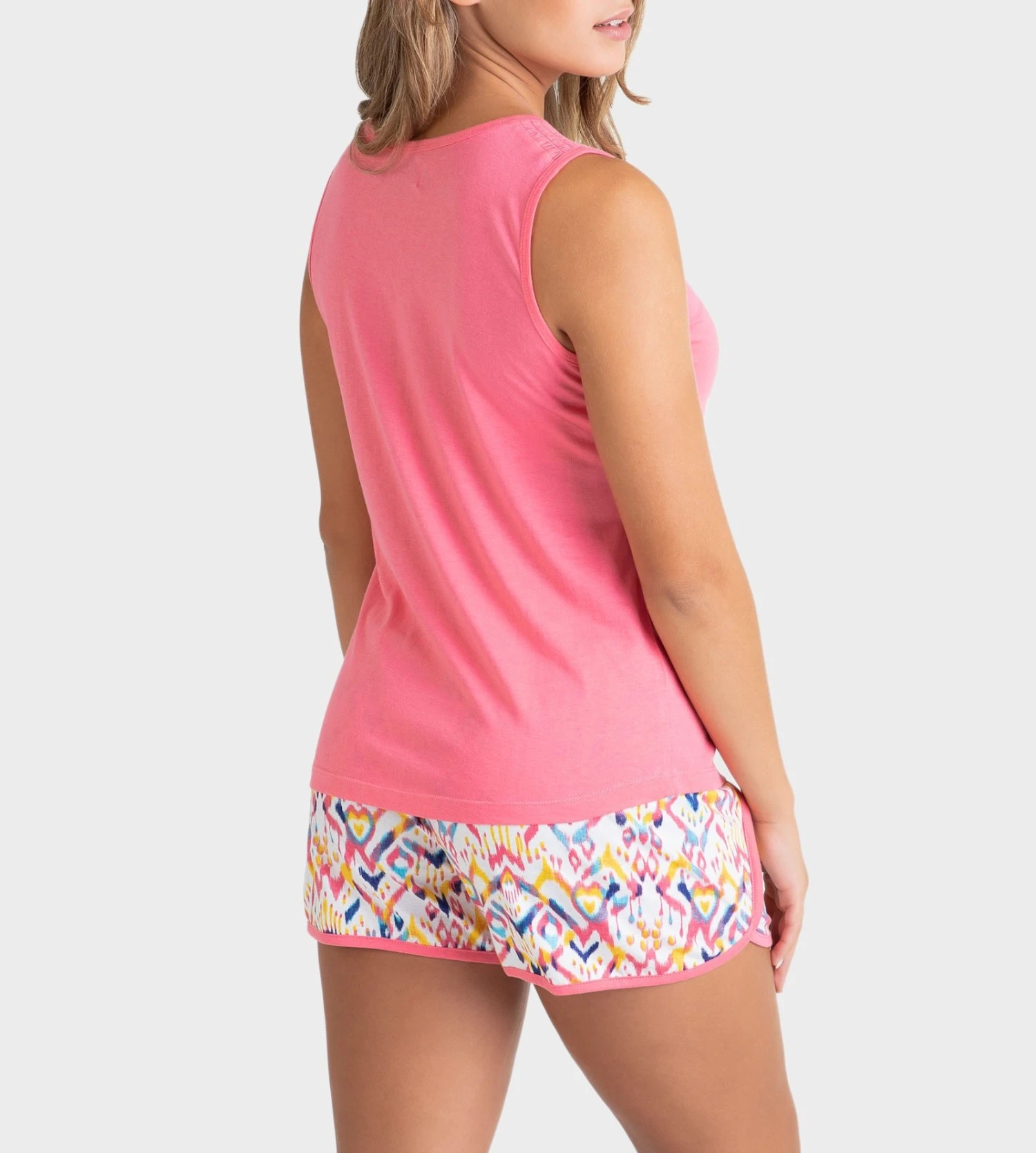 Pyjacourt Femme Sans Manches Rose 4 Pyjacourt Femme Sans Manches Rose – Image 4