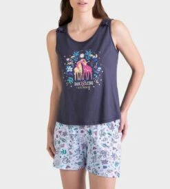 Pyjacourt Sans Manches Bleu Marin -Calida Soldes Magasin pyjacourt sans manches b11 bleu marin 3