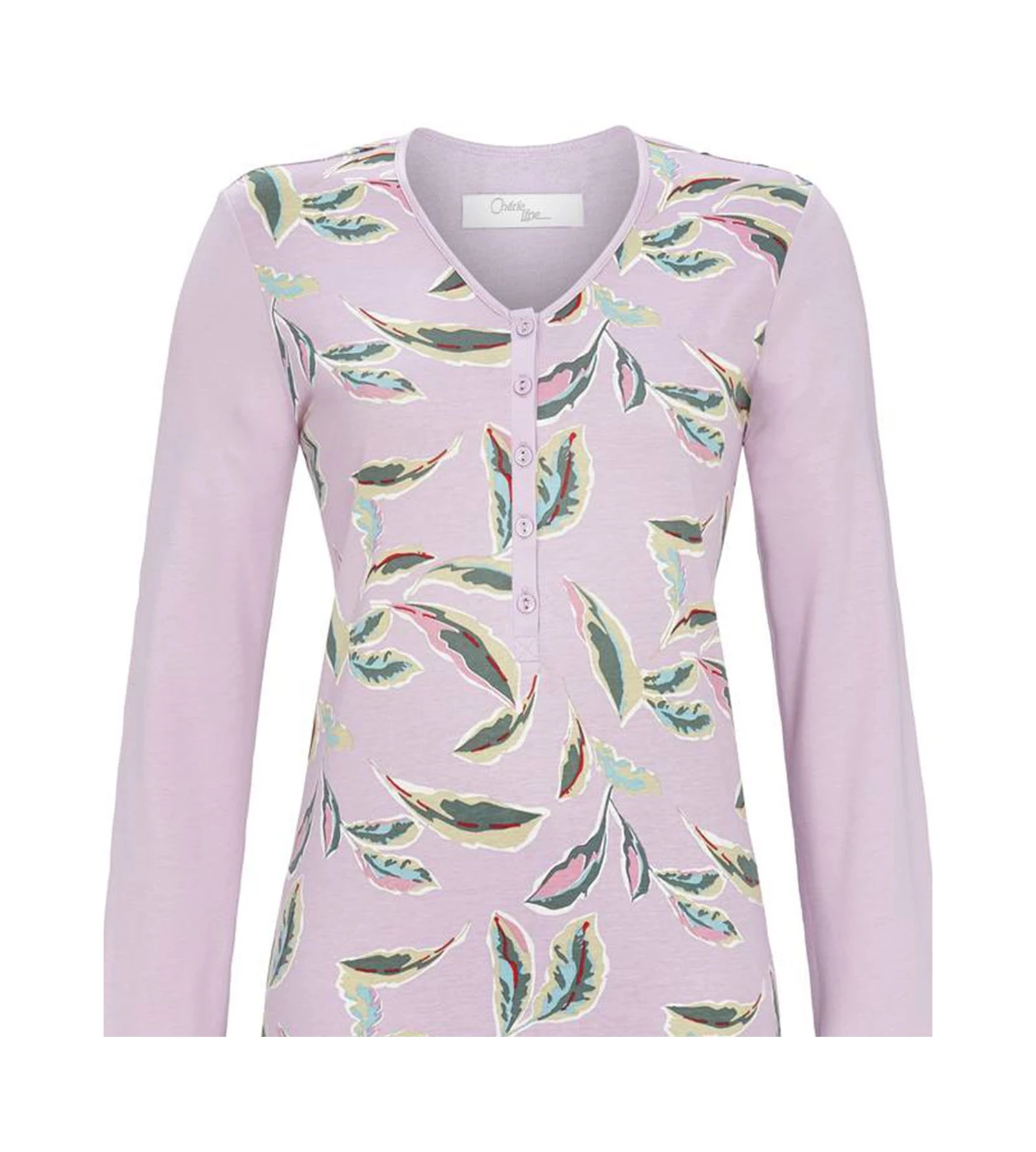 Pyjama Boutonné Imprimé Feuillage Orchidée 2 Pyjama Boutonné Imprimé Feuillage Orchidée – Image 2