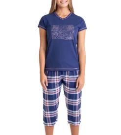 Pyjama Corsaire Pour Femme Bleu