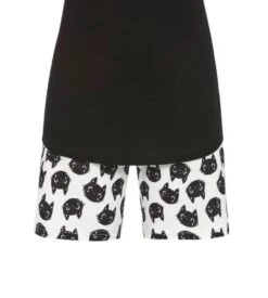 Pyjama Court Imprimé NOIR