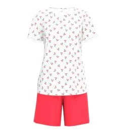 Calida Pyjama été En Coton Imprimé Cerises Fruity Dreams Red Glow