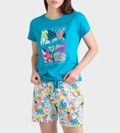 Pyjama Court Pour Femme Couleur D'huile -Calida Soldes Magasin pyjama court pour femme 295 couleur d huile 3