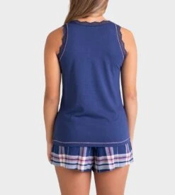 Pyjama Court Sans Manches Bleu 8 Pyjama Court Sans Manches Bleu -Calida Soldes Magasin pyjama court sans manches 158 bleu 3