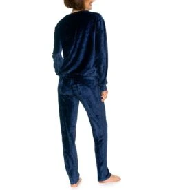 Pyjama En Velours Et Dentelle Dark Navy -Calida Soldes Magasin pyjama en velours et dentelle dark navy 310 2
