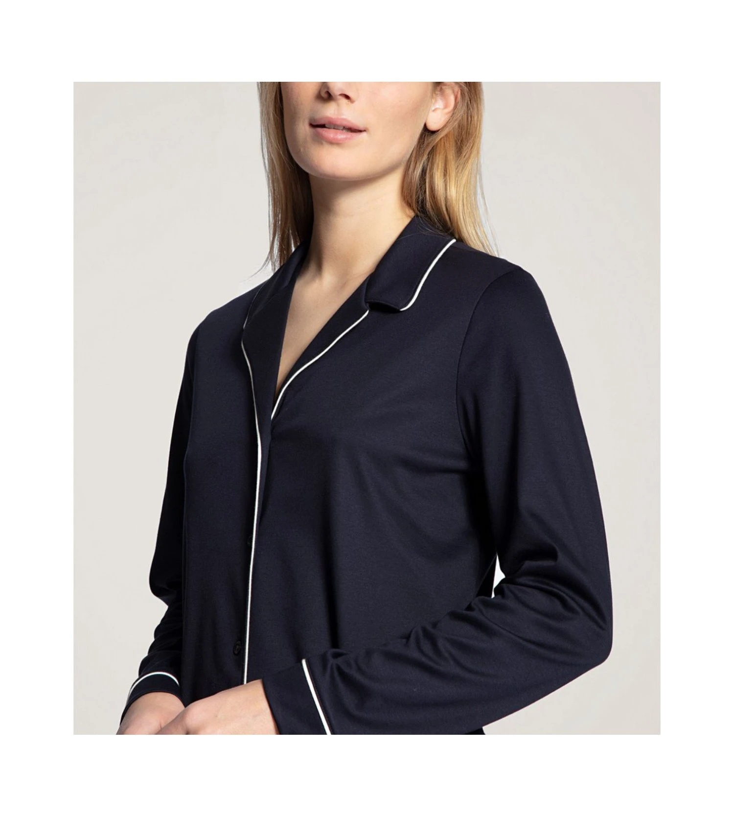 Calida Pyjama Femme à Boutons Night Lovers DARK LAPIS BLUE 2 Calida Pyjama Femme à Boutons Night Lovers DARK LAPIS BLUE – Image 2