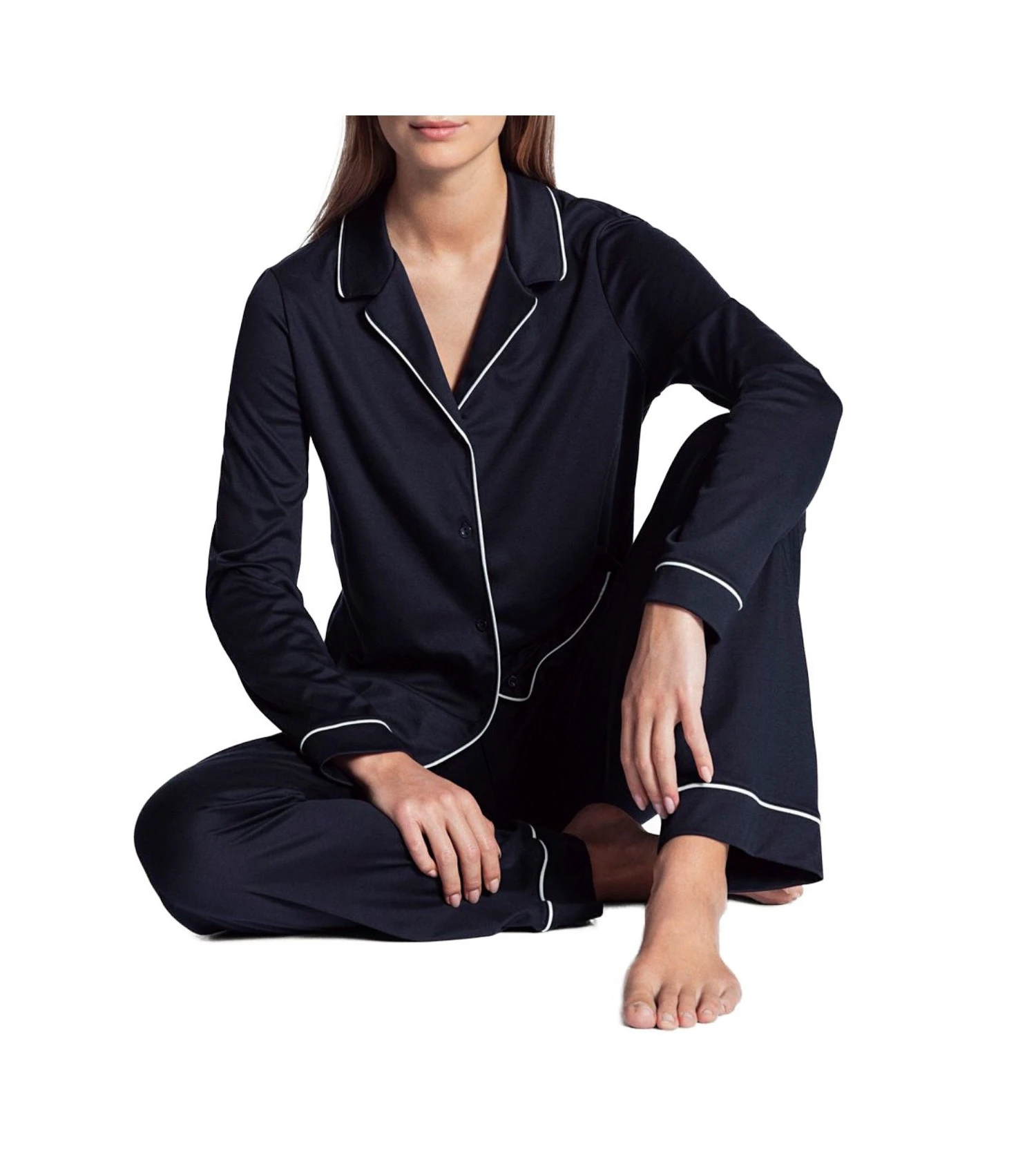 Calida Pyjama Femme à Boutons Night Lovers DARK LAPIS BLUE 1 Calida Pyjama Femme à Boutons Night Lovers DARK LAPIS BLUE