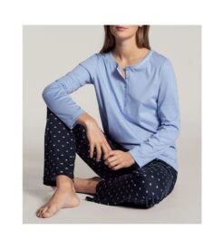 Calida Pyjama Femme Classique Night Lovers DARK LAPIS BLUE