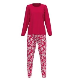 Calida Pyjama Long Femme Blooming Nights Barberry Red