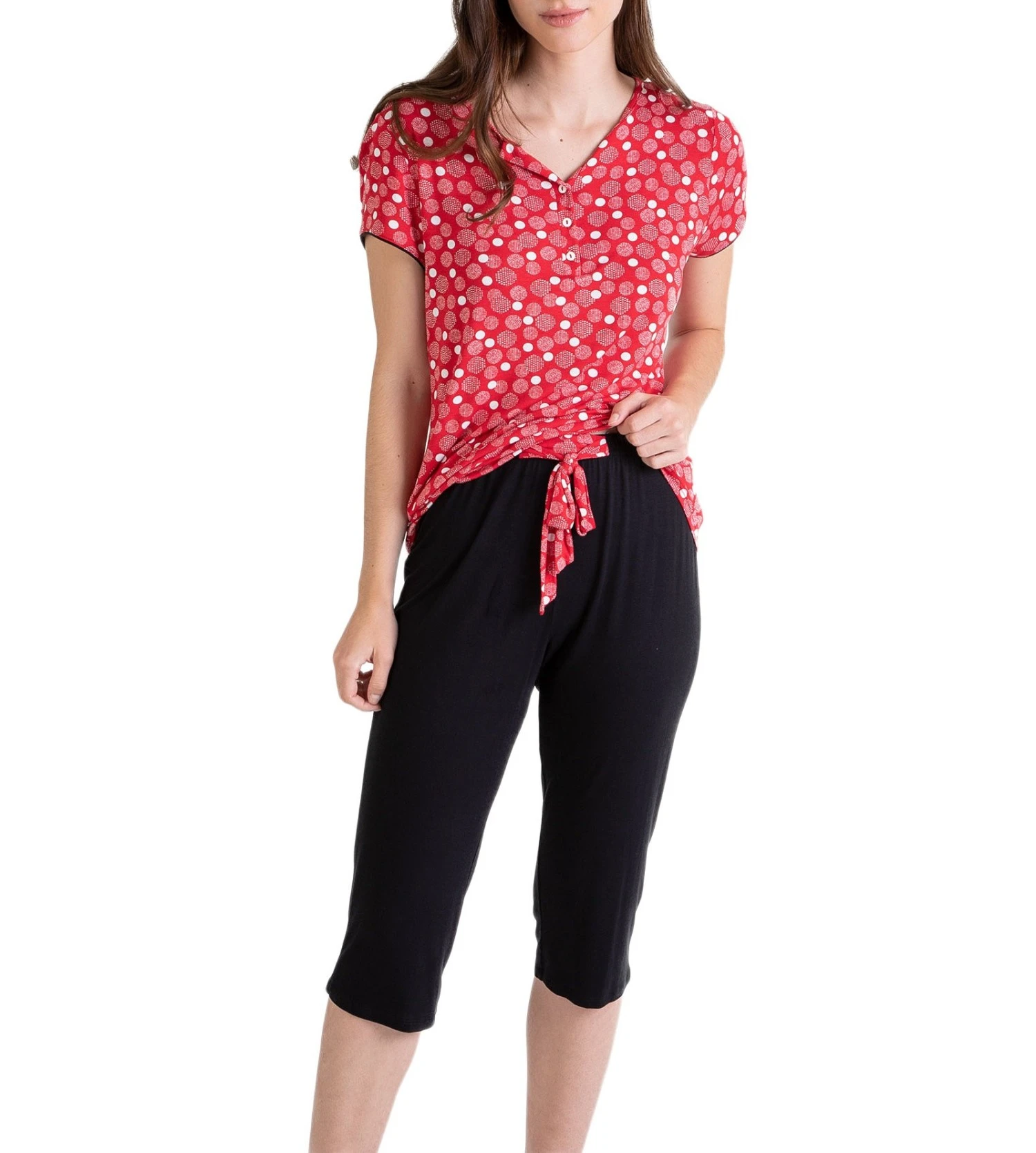 Pyjama Pour Femme Corsaire Rouge 1 Pyjama Pour Femme Corsaire Rouge