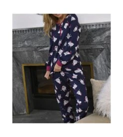 Pyjama Resserré Moutons De Noël Night -Calida Soldes Magasin pyjama resserre moutons de noel 286 night 3