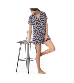 Pyjama Short Et Chemisier Imprimé BLEU -Calida Soldes Magasin pyjama short et chemisier imprime 39 bleu 2