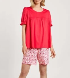 Calida Pyjama Short Easter Nights Red Glow -Calida Soldes Magasin pyjama short pour femme 136 red glow 2