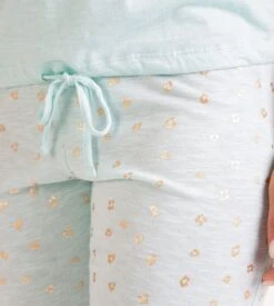 Pyjama Court Féminin Col V Turquoise -Calida Soldes Magasin pyjashort pour femme col v k72 turquoise 2