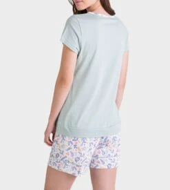 Pyjashort Pour Femme Vert Gris -Calida Soldes Magasin pyjashort pour femme h70 vert gris 2