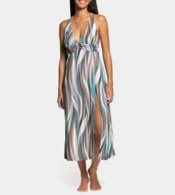 Robe De Nuit Imprimée En Lyocell Tucq / Taupe