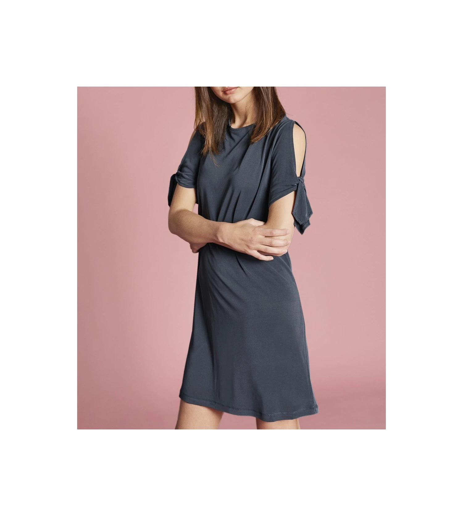 Solo Robe En Modal GRIS 1 Solo Robe En Modal GRIS