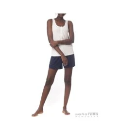 Short Basique En Viscose Côtelée Bleu Marine 5 Short Basique En Viscose Côtelée Bleu Marine -Calida Soldes Magasin short basique en viscose cotelee 39 bleu 2