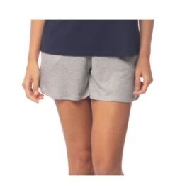 Short Basique En Viscose Côtelée GRIS