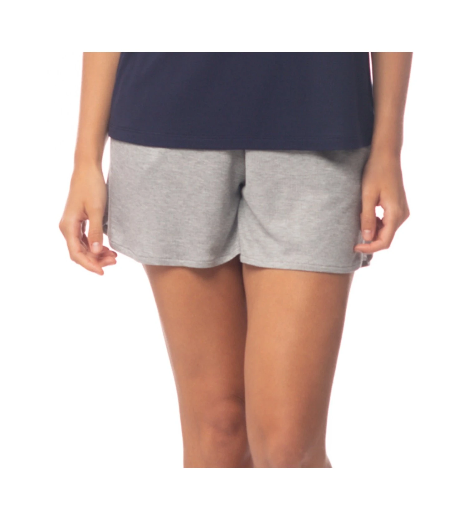 Short Basique En Viscose Côtelée GRIS 1 Short Basique En Viscose Côtelée GRIS