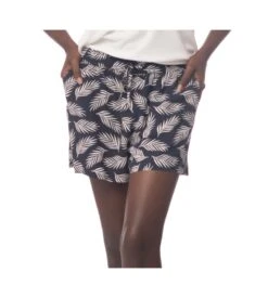 Short Fluide En Viscose Feuillage BLEU