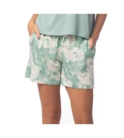 Short Imprimé Effet Délavé TURQUOISE