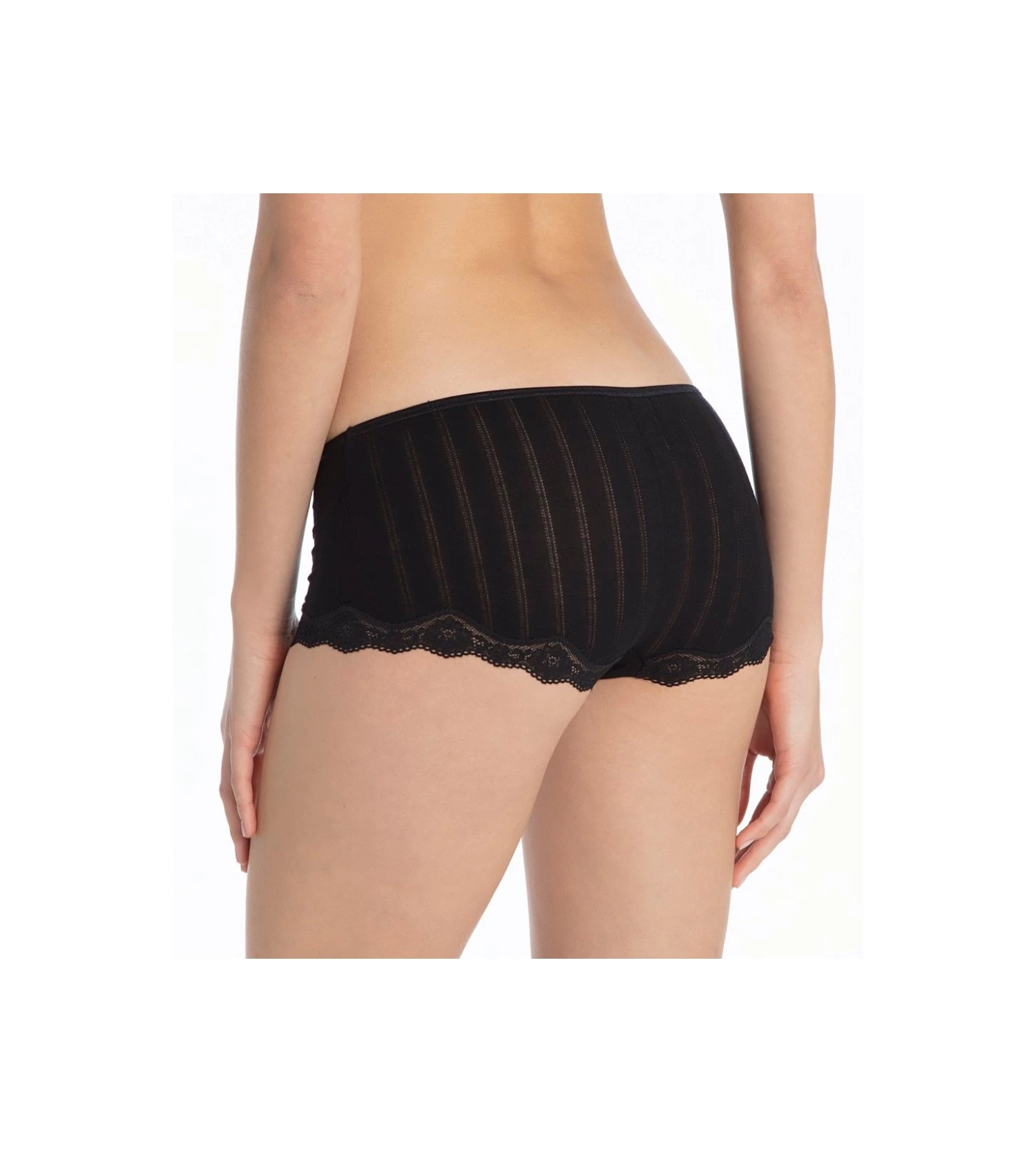 Calida Shorty Rayé Dentelle Etude Toujours NOIR 2 Calida Shorty Rayé Dentelle Etude Toujours NOIR – Image 2