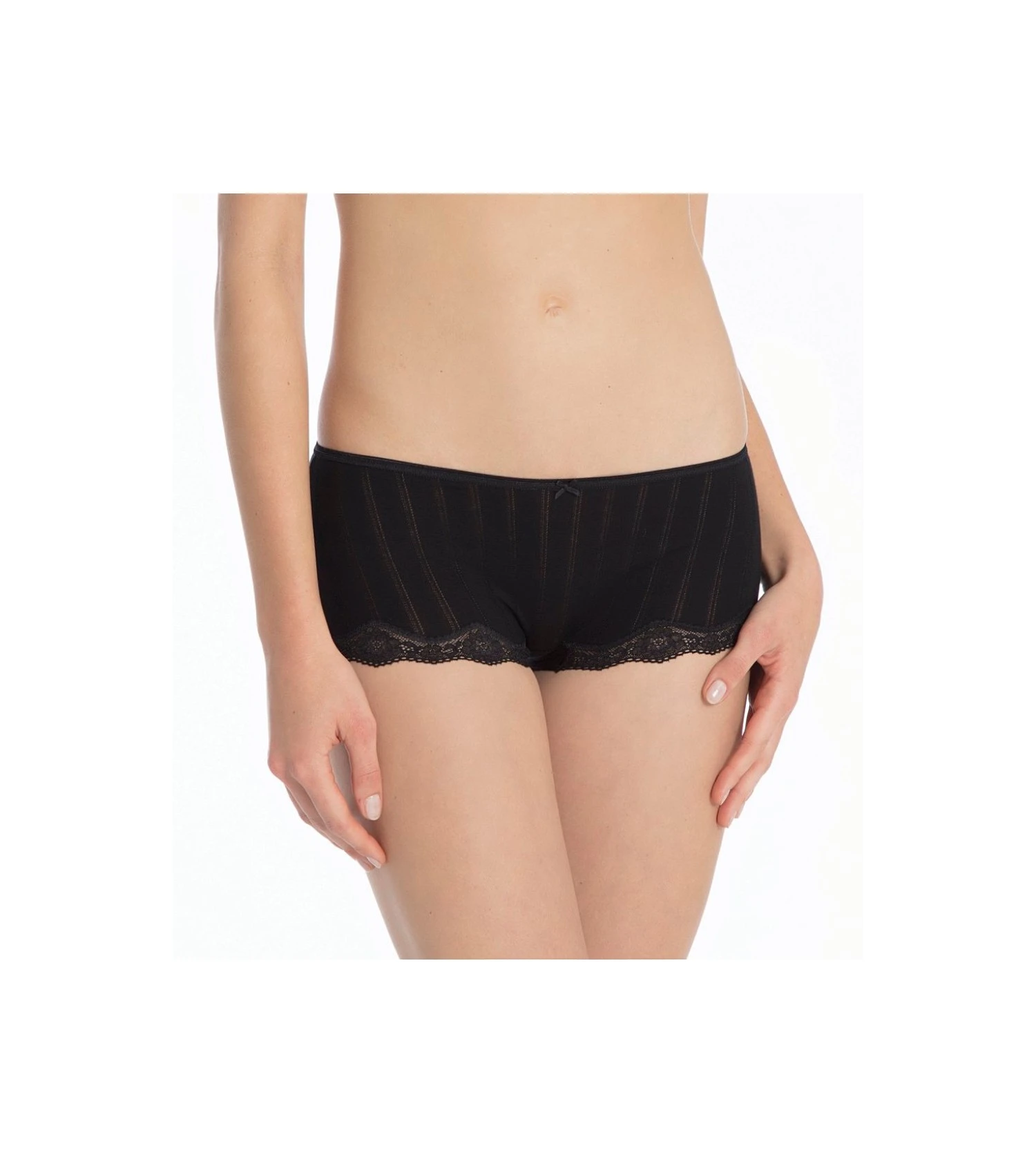 Calida Shorty Rayé Dentelle Etude Toujours NOIR 1 Calida Shorty Rayé Dentelle Etude Toujours NOIR