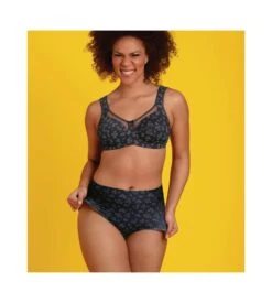 ANITA Shorty Taille Haute Clara Art ANTHRACITE -Calida Soldes Magasin shorty taille haute clara art anthracite 408 3