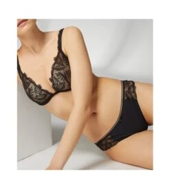 Simone Perele Slip Brésilien Bloom Noir 015 -Calida Soldes Magasin slip bresilien bloom noir 015 4
