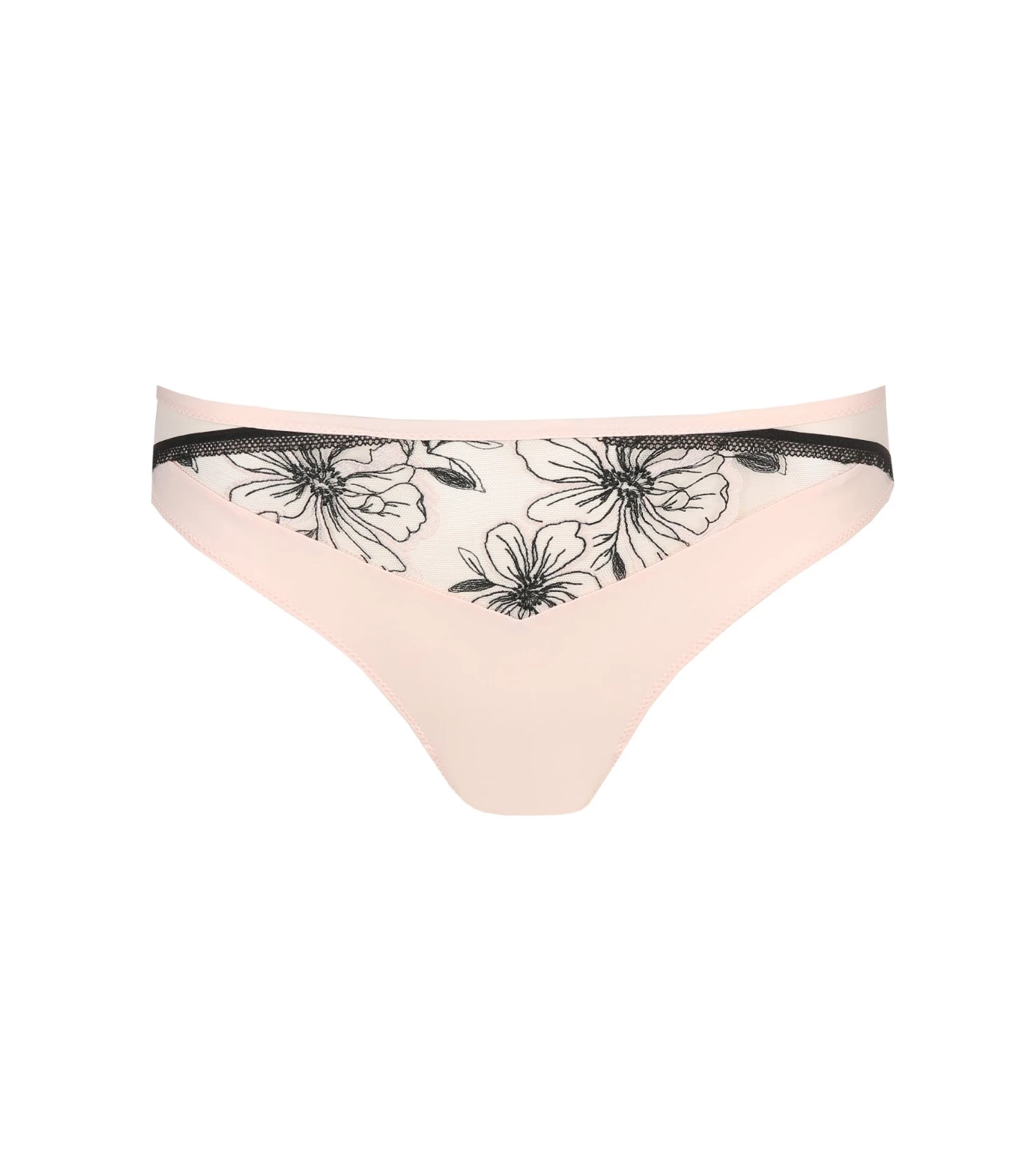 MARIE JO Slip Brésilien Brodé Noorah Black & Blush 1 MARIE JO Slip Brésilien Brodé Noorah Black & Blush