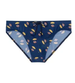 Hom Slip De Bain Marcello Navy Print