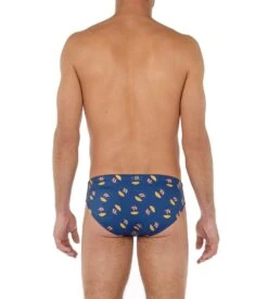 Hom Slip De Bain Marcello Navy Print -Calida Soldes Magasin slip de bain marcello i0ra navy print 3