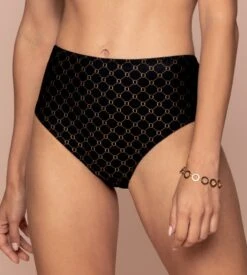 Slip Taille Haute Galbant Bijou Du Jour Noir Bijou -Calida Soldes Magasin slip taille haute bijou du jour noir bijou 3