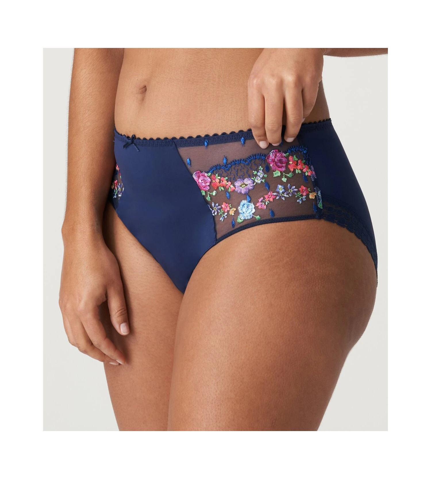 PRIMA DONNA Slip Taille Haute Galbant Brodé Sedaine Water Blue 2 PRIMA DONNA Slip Taille Haute Galbant Brodé Sedaine Water Blue – Image 2