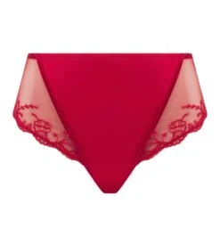 Slip Taille Haute Splendeur Soie ROUGE