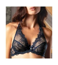 Soutien-gorge Triangle Glam Soir De Venise BLEU -Calida Soldes Magasin soutien gorge glam soir de venise bleu 6
