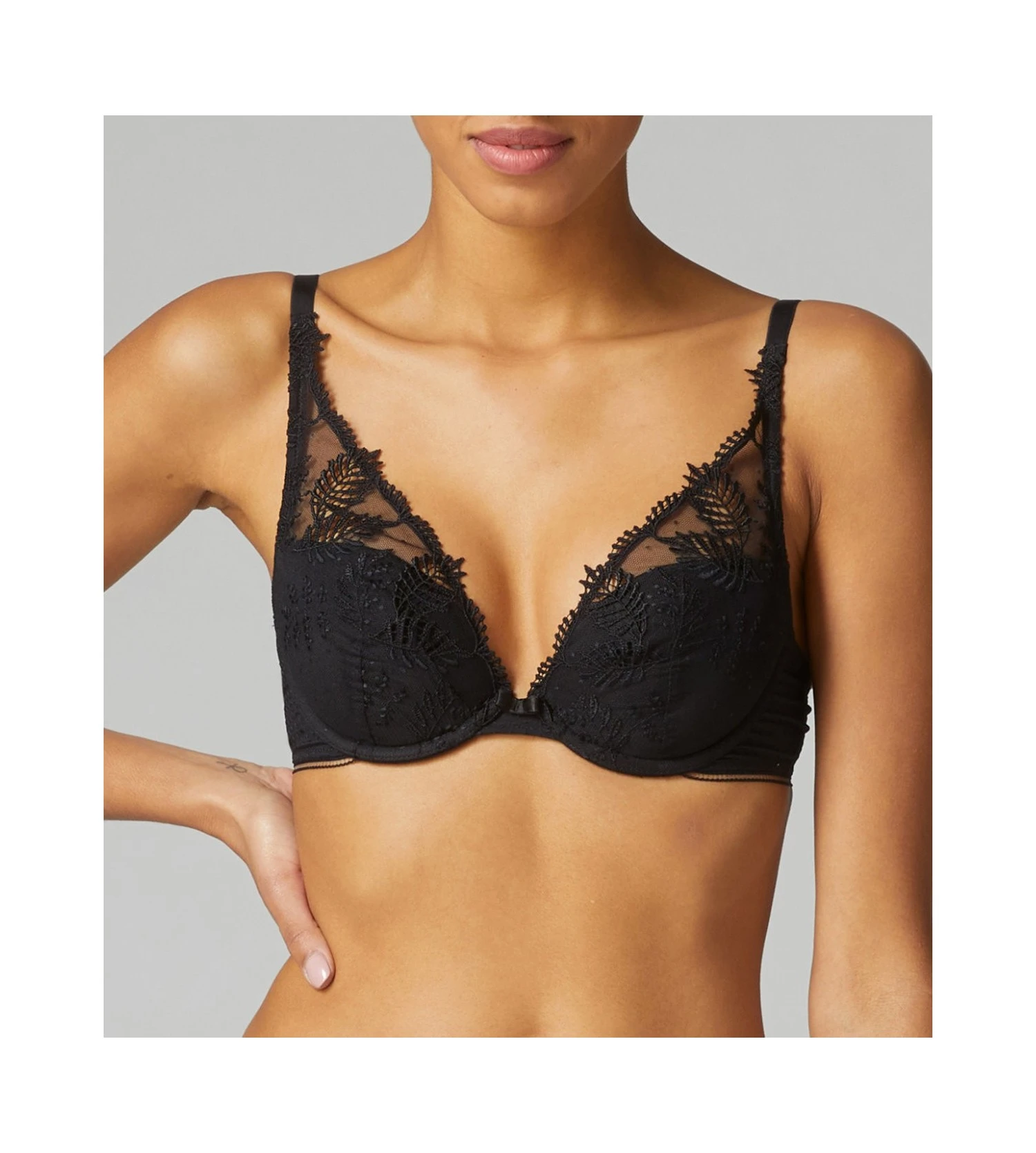 Simone Perele Soutien-gorge Push Triangle Bloom Noir 3 Simone Perele Soutien-gorge Push Triangle Bloom Noir – Image 3