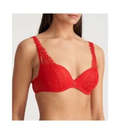 MARIE JO Soutien-gorge Push-up Danae Rouge -Calida Soldes Magasin soutien gorge push up danae rouge 3