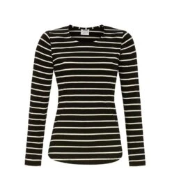 Solo Sweat Rayé En Coton NOIR/ROSE