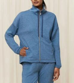 Triumph Veste D'intérieur Zippée THERMAL Blue Combination -Calida Soldes Magasin veste d interieur zippee 0032 blue combination 4