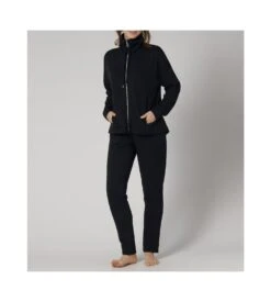 Triumph Veste Zippée Lounge-Me Climate Black -Calida Soldes Magasin veste zippee lounge me climate 0004 black 3