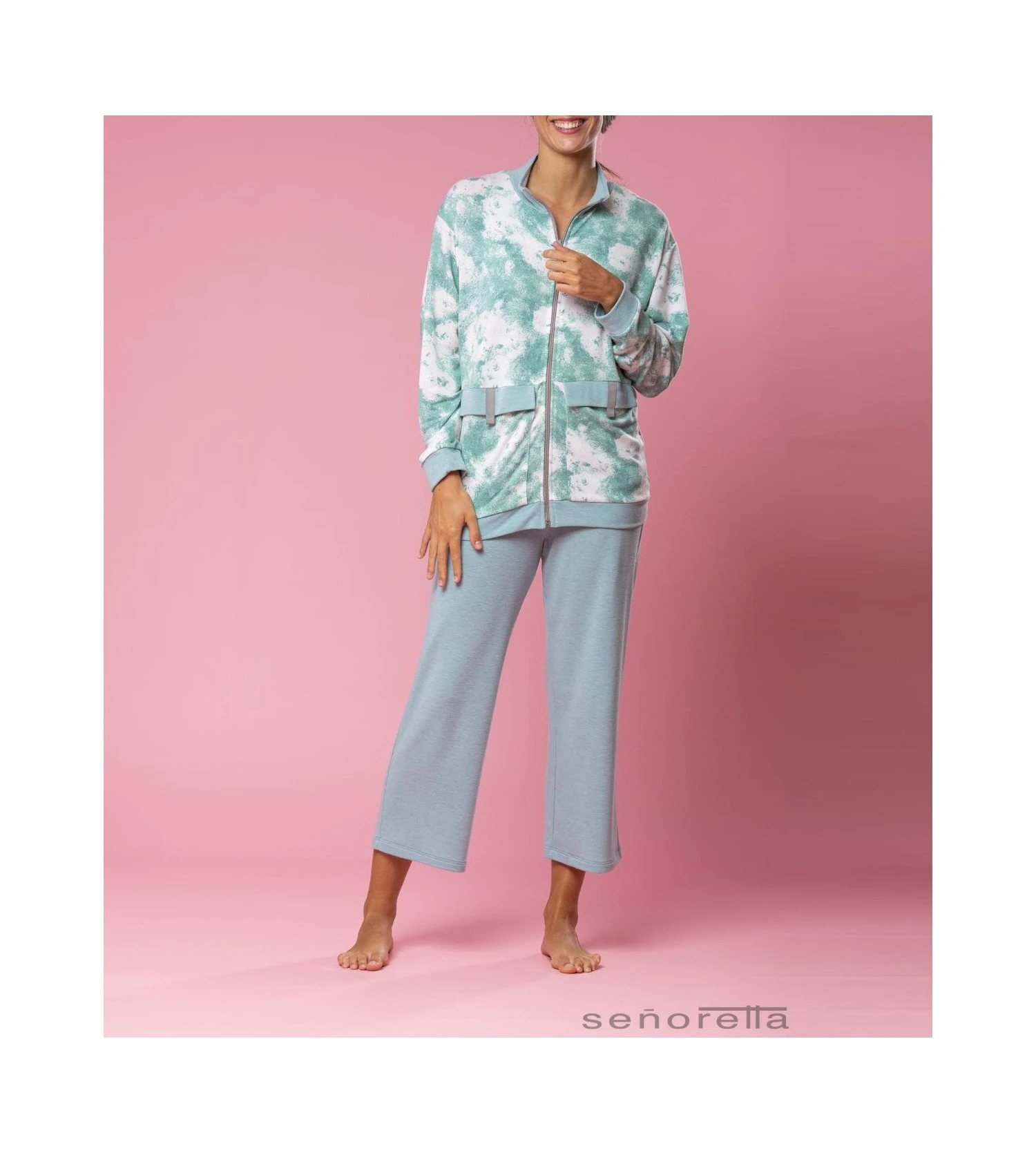 Veste Zippée Tie And Dye TURQUOISE 2 Veste Zippée Tie And Dye TURQUOISE – Image 2